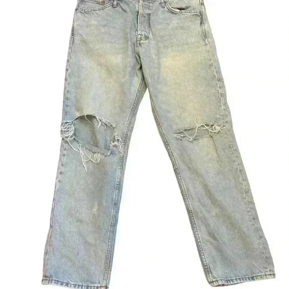 Jack & Jones Loose/Chris Men’s Jeans Button Fly  Size 33 Distressed Knees - Picture 3 of 9